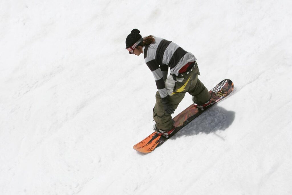 ハーフパイプでの滑走姿勢