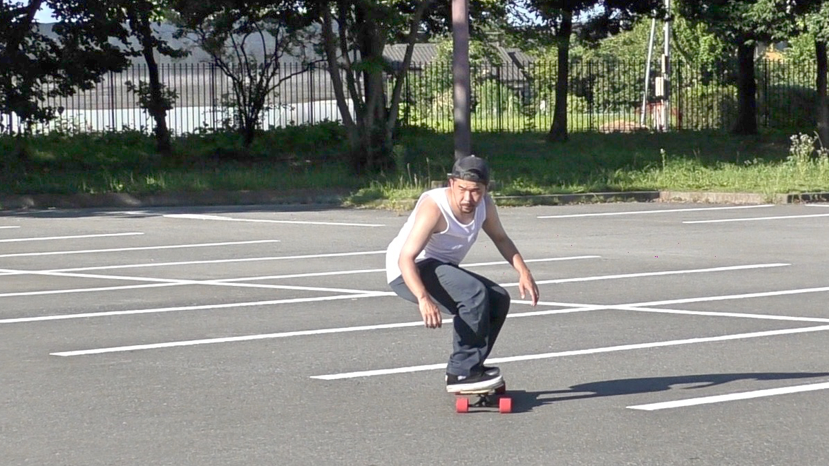 スノーボードフェイキーライディングのオフトレ　ロンスケスイッチターン