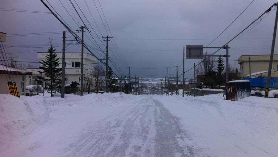 厳冬期の北海道の道路