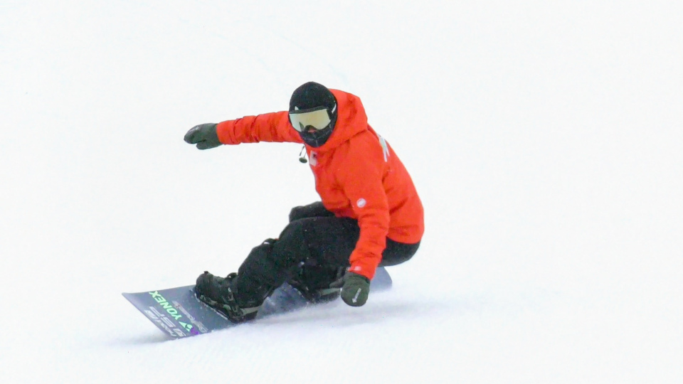 スノーボード カービングターン ヒールサイド